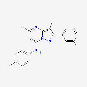 molecular formula C22H22N4 B11317101 3,5-dimethyl-2-(3-methylphenyl)-N-(4-methylphenyl)pyrazolo[1,5-a]pyrimidin-7-amine 