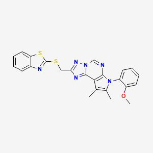 2-({[7-(2-Methoxyphenyl)-8,9-dimethyl-7H-pyrrolo[3,2-E][1,2,4]triazolo[1,5-C]pyrimidin-2-YL]methyl}sulfanyl)-1,3-benzothiazole