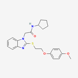 N-cyclopentyl-2-(2-{[2-(4-methoxyphenoxy)ethyl]sulfanyl}-1H-benzimidazol-1-yl)acetamide