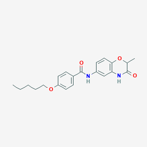 molecular formula C21H24N2O4 B11317119 N-(2-methyl-3-oxo-3,4-dihydro-2H-1,4-benzoxazin-6-yl)-4-(pentyloxy)benzamide 