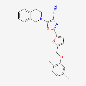 5-(3,4-dihydroisoquinolin-2(1H)-yl)-2-{5-[(2,5-dimethylphenoxy)methyl]furan-2-yl}-1,3-oxazole-4-carbonitrile