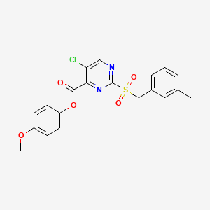 4-Methoxyphenyl 5-chloro-2-[(3-methylbenzyl)sulfonyl]pyrimidine-4-carboxylate