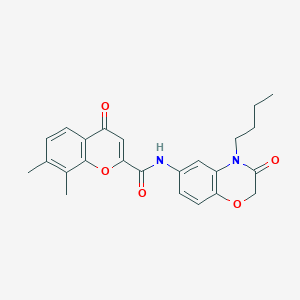 N-(4-butyl-3-oxo-3,4-dihydro-2H-1,4-benzoxazin-6-yl)-7,8-dimethyl-4-oxo-4H-chromene-2-carboxamide