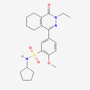 molecular formula C22H29N3O4S B11317275 N-cyclopentyl-5-(3-ethyl-4-oxo-3,4,5,6,7,8-hexahydrophthalazin-1-yl)-2-methoxybenzenesulfonamide 