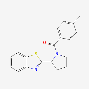 molecular formula C19H18N2OS B11317280 2-[1-(4-Methylbenzoyl)pyrrolidin-2-yl]-1,3-benzothiazole 