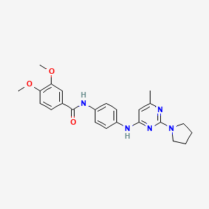 3,4-Dimethoxy-N-(4-{[6-methyl-2-(pyrrolidin-1-YL)pyrimidin-4-YL]amino}phenyl)benzamide