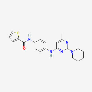 molecular formula C21H23N5OS B11317310 N-(4-{[6-Methyl-2-(piperidin-1-YL)pyrimidin-4-YL]amino}phenyl)thiophene-2-carboxamide 