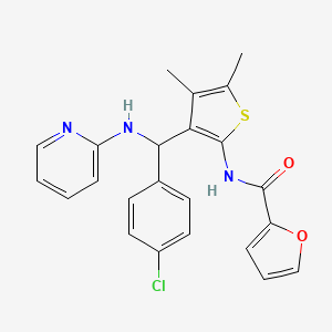 molecular formula C23H20ClN3O2S B11317315 N-{3-[(4-chlorophenyl)(pyridin-2-ylamino)methyl]-4,5-dimethylthiophen-2-yl}furan-2-carboxamide 