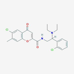 molecular formula C23H24Cl2N2O3 B11317351 6-chloro-N-[2-(2-chlorophenyl)-2-(diethylamino)ethyl]-7-methyl-4-oxo-4H-chromene-2-carboxamide 