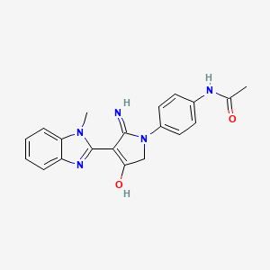 molecular formula C20H19N5O2 B11317397 N-{4-[5-Amino-4-(1-methyl-1H-1,3-benzodiazol-2-YL)-3-oxo-2,3-dihydro-1H-pyrrol-1-YL]phenyl}acetamide 