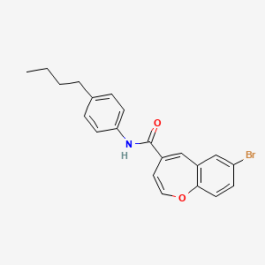 molecular formula C21H20BrNO2 B11317404 7-bromo-N-(4-butylphenyl)-1-benzoxepine-4-carboxamide 