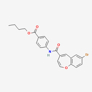 molecular formula C22H20BrNO4 B11317407 Butyl 4-{[(7-bromo-1-benzoxepin-4-yl)carbonyl]amino}benzoate 