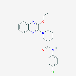 molecular formula C23H25ClN4O2 B11317411 N-(4-chlorophenyl)-1-(3-propoxyquinoxalin-2-yl)piperidine-3-carboxamide 