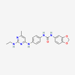 molecular formula C21H22N6O3 B11317438 1-(Benzo[d][1,3]dioxol-5-yl)-3-(4-((2-(ethylamino)-6-methylpyrimidin-4-yl)amino)phenyl)urea 