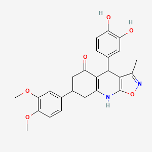 4-(3,4-dihydroxyphenyl)-7-(3,4-dimethoxyphenyl)-3-methyl-4,7,8,9-tetrahydro[1,2]oxazolo[5,4-b]quinolin-5(6H)-one