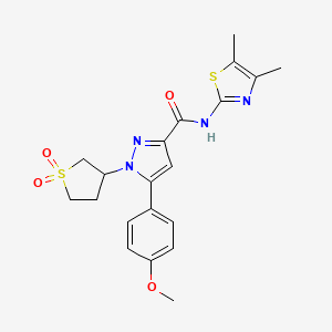 molecular formula C20H22N4O4S2 B11317467 N-(4,5-dimethyl-1,3-thiazol-2-yl)-1-(1,1-dioxidotetrahydro-3-thienyl)-5-(4-methoxyphenyl)-1H-pyrazole-3-carboxamide 