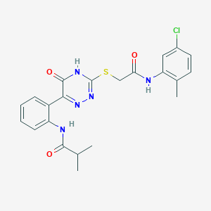 N-{2-[3-({2-[(5-chloro-2-methylphenyl)amino]-2-oxoethyl}sulfanyl)-5-oxo-4,5-dihydro-1,2,4-triazin-6-yl]phenyl}-2-methylpropanamide