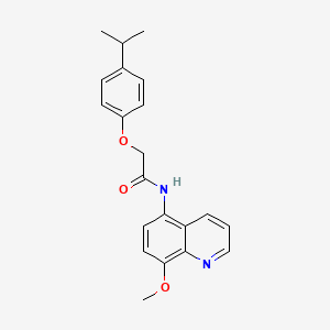 molecular formula C21H22N2O3 B11317500 N-(8-methoxyquinolin-5-yl)-2-[4-(propan-2-yl)phenoxy]acetamide 