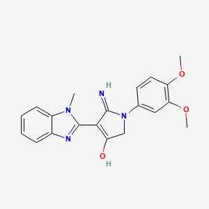 molecular formula C20H20N4O3 B11317503 5-Amino-1-(3,4-dimethoxyphenyl)-4-(1-methyl-1H-1,3-benzodiazol-2-YL)-2,3-dihydro-1H-pyrrol-3-one 