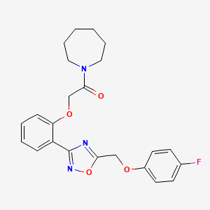 1-(Azepan-1-yl)-2-(2-{5-[(4-fluorophenoxy)methyl]-1,2,4-oxadiazol-3-yl}phenoxy)ethanone