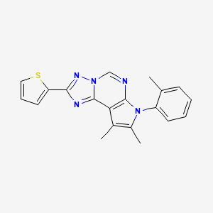 molecular formula C20H17N5S B11317541 8,9-dimethyl-7-(2-methylphenyl)-2-(2-thienyl)-7H-pyrrolo[3,2-e][1,2,4]triazolo[1,5-c]pyrimidine 