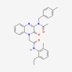 N-(4-{2-[(2-ethyl-6-methylphenyl)amino]-2-oxoethyl}-3-oxo-3,4-dihydroquinoxalin-2-yl)-N-(4-methylbenzyl)acetamide