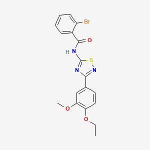 molecular formula C18H16BrN3O3S B11317570 2-bromo-N-[3-(4-ethoxy-3-methoxyphenyl)-1,2,4-thiadiazol-5-yl]benzamide 