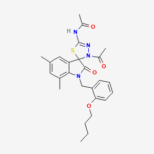 N-[3'-acetyl-1-(2-butoxybenzyl)-5,7-dimethyl-2-oxo-1,2-dihydro-3'H-spiro[indole-3,2'-[1,3,4]thiadiazol]-5'-yl]acetamide