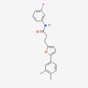 molecular formula C21H20FNO2 B11317588 3-[5-(3,4-dimethylphenyl)furan-2-yl]-N-(3-fluorophenyl)propanamide 