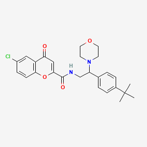 molecular formula C26H29ClN2O4 B11317600 N-[2-(4-tert-butylphenyl)-2-(morpholin-4-yl)ethyl]-6-chloro-4-oxo-4H-chromene-2-carboxamide 