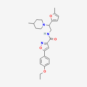 5-(4-ethoxyphenyl)-N-[2-(5-methylfuran-2-yl)-2-(4-methylpiperidin-1-yl)ethyl]-1,2-oxazole-3-carboxamide