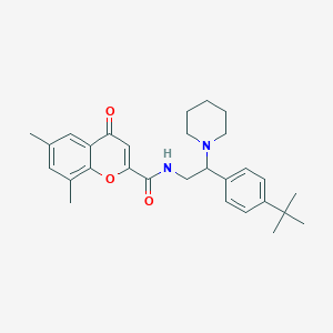 molecular formula C29H36N2O3 B11317634 N-[2-(4-tert-butylphenyl)-2-(piperidin-1-yl)ethyl]-6,8-dimethyl-4-oxo-4H-chromene-2-carboxamide 