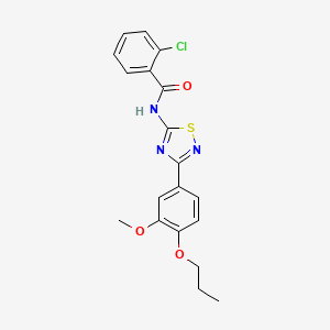 molecular formula C19H18ClN3O3S B11317669 2-chloro-N-[3-(3-methoxy-4-propoxyphenyl)-1,2,4-thiadiazol-5-yl]benzamide 