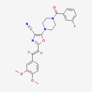 2-[(E)-2-(3,4-dimethoxyphenyl)ethenyl]-5-{4-[(3-fluorophenyl)carbonyl]piperazin-1-yl}-1,3-oxazole-4-carbonitrile