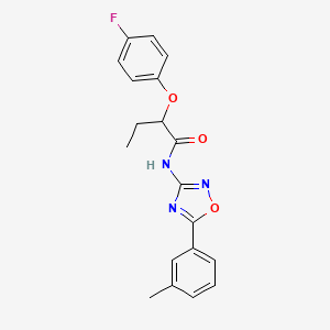 molecular formula C19H18FN3O3 B11317678 2-(4-fluorophenoxy)-N-[5-(3-methylphenyl)-1,2,4-oxadiazol-3-yl]butanamide 