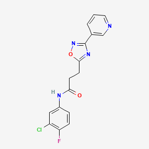 N-(3-chloro-4-fluorophenyl)-3-[3-(pyridin-3-yl)-1,2,4-oxadiazol-5-yl]propanamide