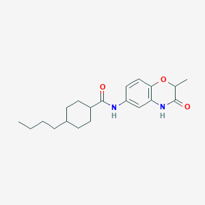 molecular formula C20H28N2O3 B11317710 4-butyl-N-(2-methyl-3-oxo-3,4-dihydro-2H-1,4-benzoxazin-6-yl)cyclohexanecarboxamide 