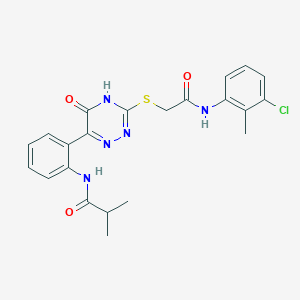 N-{2-[3-({2-[(3-chloro-2-methylphenyl)amino]-2-oxoethyl}sulfanyl)-5-oxo-4,5-dihydro-1,2,4-triazin-6-yl]phenyl}-2-methylpropanamide