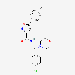 molecular formula C23H24ClN3O3 B11317741 N-[2-(4-chlorophenyl)-2-(morpholin-4-yl)ethyl]-5-(4-methylphenyl)-1,2-oxazole-3-carboxamide 