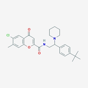 N-[2-(4-tert-butylphenyl)-2-(piperidin-1-yl)ethyl]-6-chloro-7-methyl-4-oxo-4H-chromene-2-carboxamide