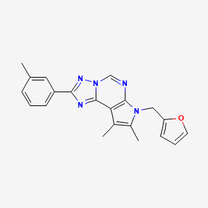 molecular formula C21H19N5O B11317789 7-(2-furylmethyl)-8,9-dimethyl-2-(3-methylphenyl)-7H-pyrrolo[3,2-e][1,2,4]triazolo[1,5-c]pyrimidine 