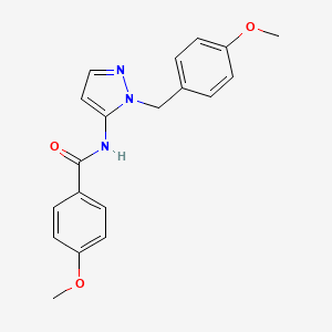 molecular formula C19H19N3O3 B11317808 4-methoxy-N-[1-(4-methoxybenzyl)-1H-pyrazol-5-yl]benzamide 