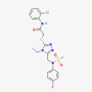 molecular formula C20H21ClFN5O3S2 B11317812 N-(2-chlorophenyl)-2-[(4-ethyl-5-{[(4-fluorophenyl)(methylsulfonyl)amino]methyl}-4H-1,2,4-triazol-3-yl)sulfanyl]acetamide 