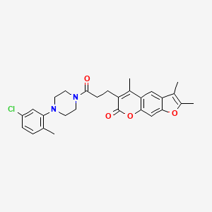 6-{3-[4-(5-chloro-2-methylphenyl)piperazin-1-yl]-3-oxopropyl}-2,3,5-trimethyl-7H-furo[3,2-g]chromen-7-one