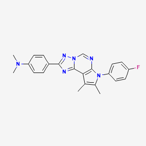 4-[7-(4-fluorophenyl)-8,9-dimethyl-7H-pyrrolo[3,2-e][1,2,4]triazolo[1,5-c]pyrimidin-2-yl]-N,N-dimethylaniline