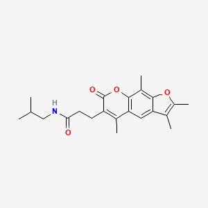 molecular formula C22H27NO4 B11317906 N-(2-Methylpropyl)-3-{2,3,5,9-tetramethyl-7-oxo-7H-furo[3,2-G]chromen-6-YL}propanamide 