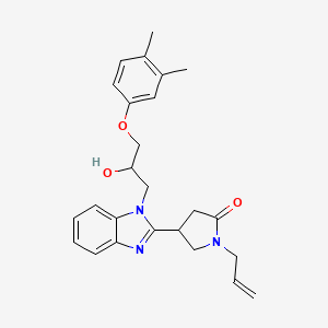 molecular formula C25H29N3O3 B11317917 4-{1-[3-(3,4-dimethylphenoxy)-2-hydroxypropyl]-1H-benzimidazol-2-yl}-1-(prop-2-en-1-yl)pyrrolidin-2-one 