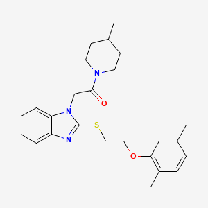 2-(2-{[2-(2,5-dimethylphenoxy)ethyl]sulfanyl}-1H-benzimidazol-1-yl)-1-(4-methylpiperidin-1-yl)ethanone