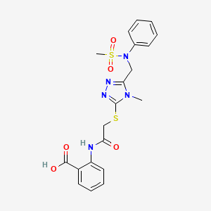 molecular formula C20H21N5O5S2 B11317934 2-({[(4-methyl-5-{[(methylsulfonyl)(phenyl)amino]methyl}-4H-1,2,4-triazol-3-yl)sulfanyl]acetyl}amino)benzoic acid 