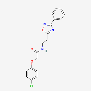 molecular formula C18H16ClN3O3 B11317936 2-(4-chlorophenoxy)-N-[2-(3-phenyl-1,2,4-oxadiazol-5-yl)ethyl]acetamide 